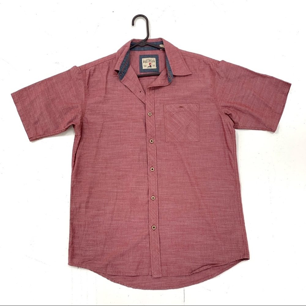 Red Head | Red Button up shirt Med